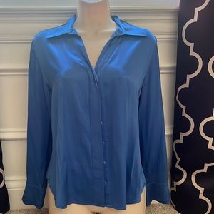 Talbots blue long sleeve blouse